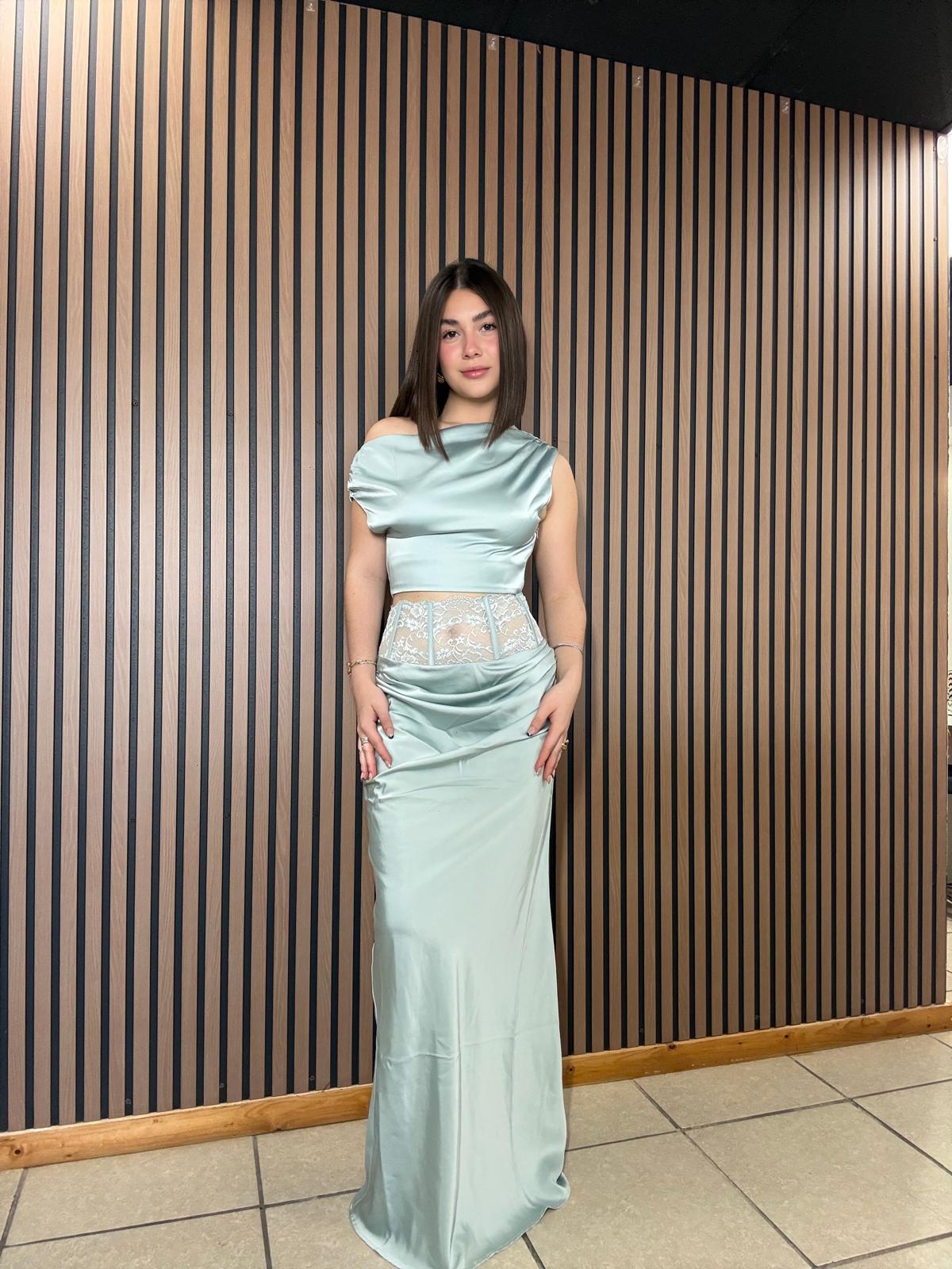 Sage Lace Skirt Set
