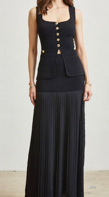 Vest Top Pleated Skirt Set