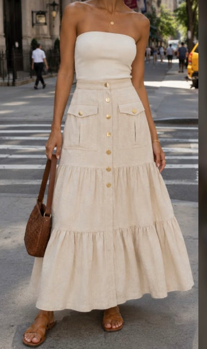 Falda Maxi Linen Chic