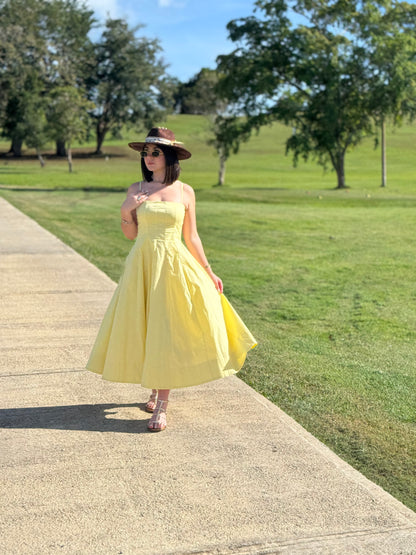 Soléa Yellow Midi Dress