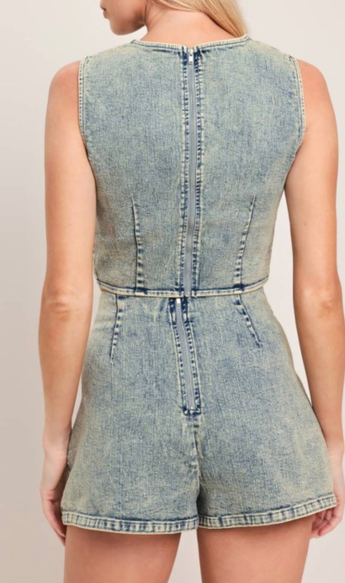 Denim Chic Set Skirt Short