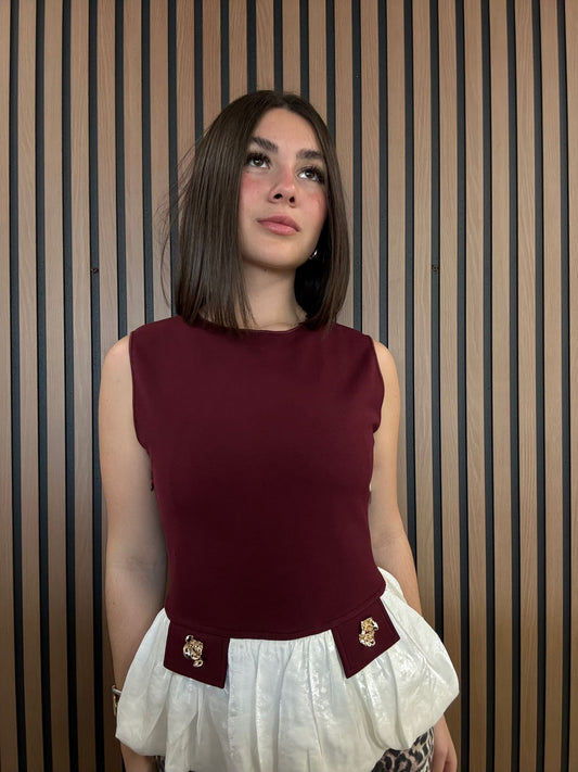 Burgundy Peplum Chic Top