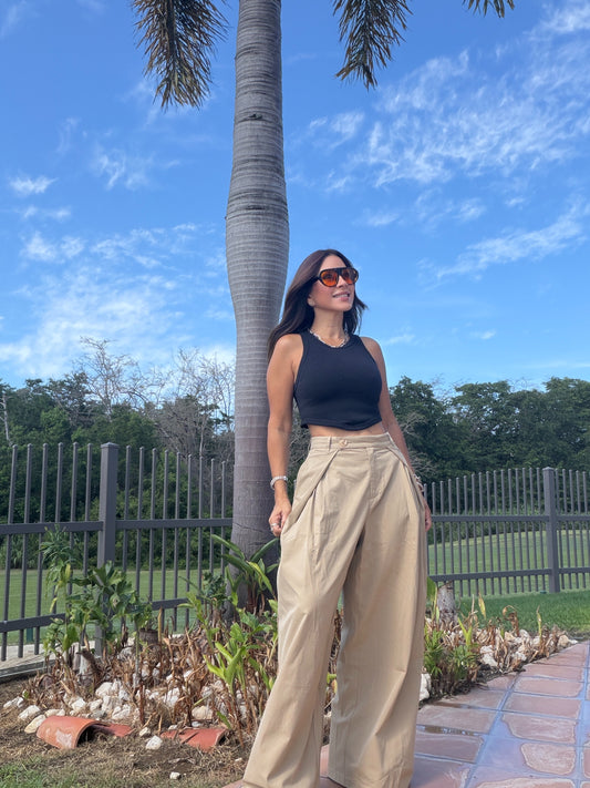 Pants Wide Leg Essential – Beige