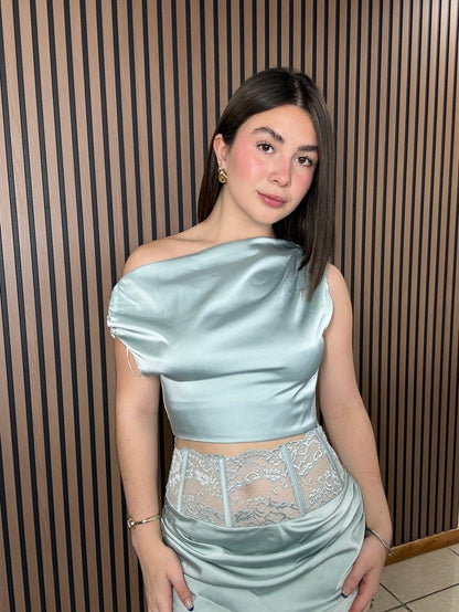 Sage Lace Skirt Set