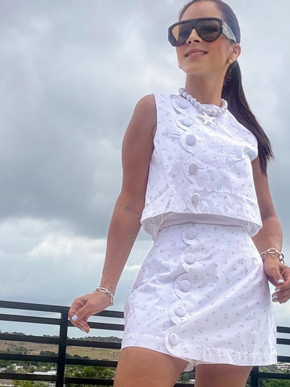 Cloud Blossom Pant Set Skirt